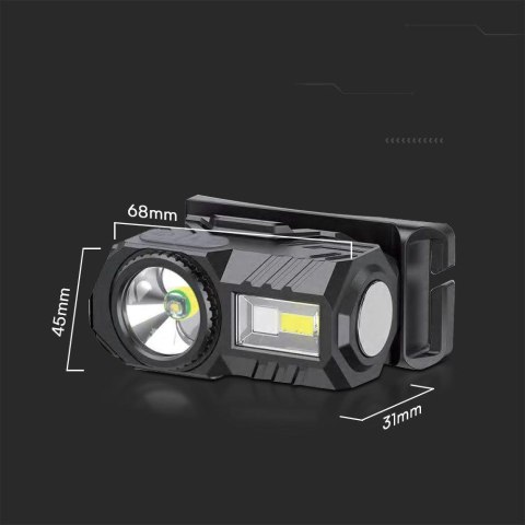 Latarka 3w1 Czołowa Rowerowa V-TAC 3W SMD Ładowanie USB-C IP43 VT-9902 190lm Latarka 3w1 Czołowa Rowerowa V-TAC 3W SMD Ładowanie USB-C IP43 VT-9902 190lm