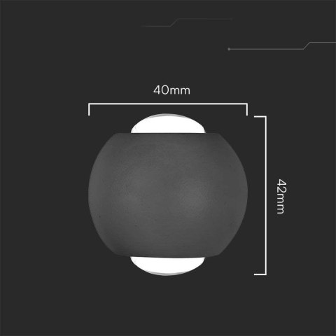 Oprawa Ścienna Góra Dół V-TAC 2W LED IP54 Czarna VT-2502 3000K 200lm Oprawa Ścienna Góra Dół V-TAC 2W LED IP54 Czarna VT-2502 3000K 200lm