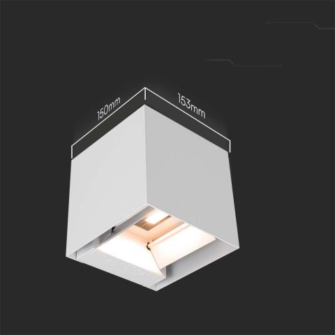 Oprawa Ścienna Solarna V-TAC 9W LED COB Regulowana Biała Kostka 15x15cm IP65 VT-11109 4000K 860lm Oprawa Ścienna Solarna V-TAC 9W LED COB Regulowana Biała Kostka 15x15cm IP65 VT-11109 4000K 860lm
