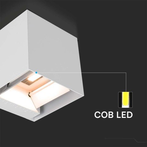 Oprawa Ścienna Solarna V-TAC 9W LED COB Regulowana Biała Kostka 15x15cm IP65 VT-11109 4000K 860lm Oprawa Ścienna Solarna V-TAC 9W LED COB Regulowana Biała Kostka 15x15cm IP65 VT-11109 4000K 860lm