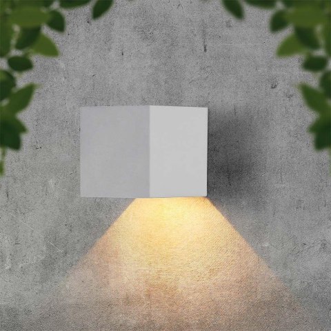 Oprawa Ścienna Solarna V-TAC 9W LED COB Regulowana Biała Kostka 15x15cm IP65 VT-11109 4000K 860lm Oprawa Ścienna Solarna V-TAC 9W LED COB Regulowana Biała Kostka 15x15cm IP65 VT-11109 4000K 860lm