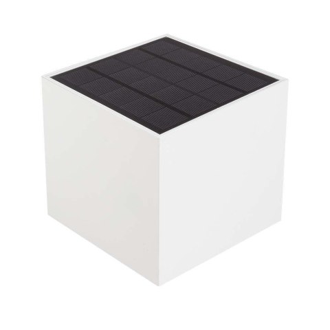 Oprawa Ścienna Solarna V-TAC 9W LED COB Regulowana Biała Kostka 15x15cm IP65 VT-11109 4000K 860lm Oprawa Ścienna Solarna V-TAC 9W LED COB Regulowana Biała Kostka 15x15cm IP65 VT-11109 4000K 860lm