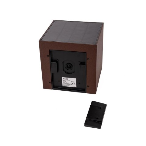 Oprawa Ścienna Solarna V-TAC 9W LED COB Regulowana Brąz Corten Kostka 15x15cm IP65 VT-11109 4000K 860lm Oprawa Ścienna Solarna V-TAC 9W LED COB Regulowana Brąz Corten Kostka 15x15cm IP65 VT-11109 4000K 860lm