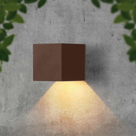 Oprawa Ścienna Solarna V-TAC 9W LED COB Regulowana Brąz Corten Kostka 15x15cm IP65 VT-11109 4000K 860lm Oprawa Ścienna Solarna V-TAC 9W LED COB Regulowana Brąz Corten Kostka 15x15cm IP65 VT-11109 4000K 860lm