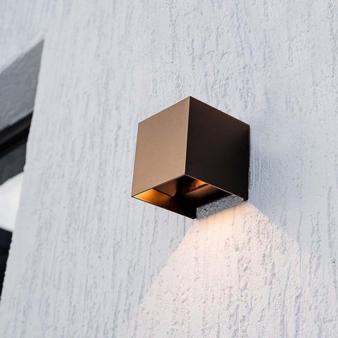 Oprawa Ścienna Solarna V-TAC 9W LED COB Regulowana Brąz Corten Kostka 15x15cm IP65 VT-11109 4000K 860lm Oprawa Ścienna Solarna V-TAC 9W LED COB Regulowana Brąz Corten Kostka 15x15cm IP65 VT-11109 4000K 860lm
