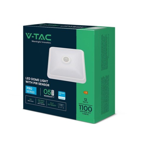 Plafon LED V-TAC SAMSUNG CHIP 12W 29x29cm Czujnik Ruchu CCT Kwadratowy Biały VT-81003 3000K-4000K-6000K 1100lm 5 Lat Gwarancji Plafon LED V-TAC SAMSUNG CHIP 12W 29x29cm Czujnik Ruchu CCT Kwadratowy Biały VT-81003 3000K-4000K-6000K 1100lm 5 Lat Gwarancji
