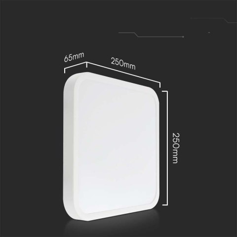 Plafon V-TAC 18W LED Kwadrat 25x25cm Natynkowy IP44 Biały VT-8618 3000K 1830lm Plafon V-TAC 18W LED Kwadrat 25x25cm Natynkowy IP44 Biały VT-8618 3000K 1830lm