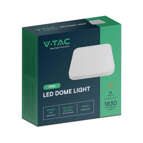 Plafon V-TAC 24W LED Kwadrat 29x29cm Natynkowy IP44 Biały VT-8624 3000K 2500lm Plafon V-TAC 24W LED Kwadrat 29x29cm Natynkowy IP44 Biały VT-8624 3000K 2500lm