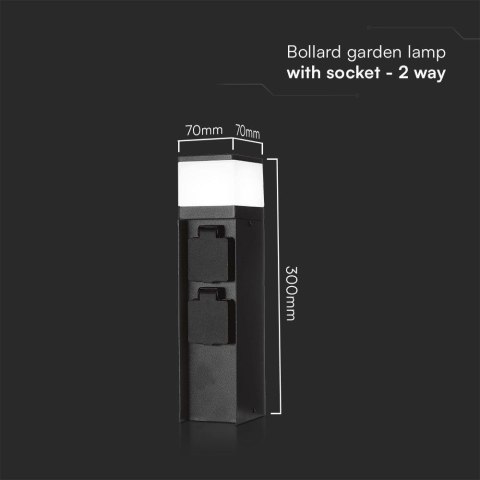 Słupek Ogrodowy LED G9 V-TAC 2 Gniazda 2x16A 23cm 3600W IP44 Grafit VT-1197 3 Lata Gwarancji Słupek Ogrodowy LED G9 V-TAC 2 Gniazda 2x16A 23cm 3600W IP44 Grafit VT-1197 3 Lata Gwarancji