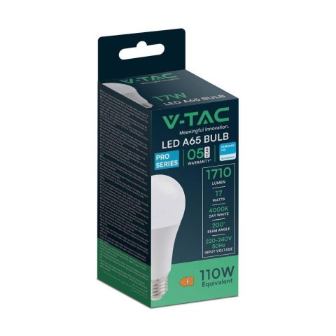 Żarówka LED V-TAC SAMSUNG CHIP 17W E27 A65 VT-21017 6500K 1710lm Żarówka LED V-TAC SAMSUNG CHIP 17W E27 A65 VT-21017 6500K 1710lm