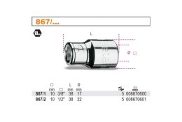 NASADKA DO KOŃCÓWEK WKRĘTAKOWYCH 867 Z GNIAZDEM 1/2' BETA