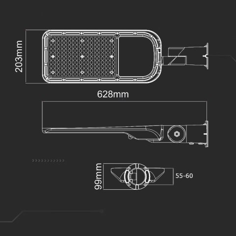 Oprawa Uliczna LED V-TAC SAMSUNG CHIP z regulacją 150W 120Lm/W VT-169ST 4000K 17220lm 5 Lat Gwarancji Oprawa Uliczna LED V-TAC SAMSUNG CHIP z regulacją 150W 120Lm/W VT-169ST 4000K 17220lm 5 Lat Gwarancji
