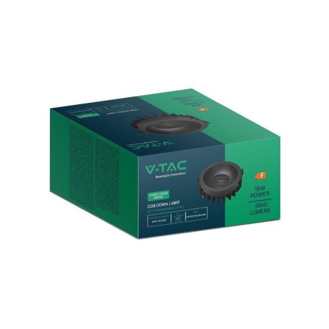 Oprawa V-TAC LED Downlight 18W BRIDGELUX CHIP CCT Czarna Raster Antyolśnieniowy Plaster Miodu VT-17018 3000K-4000K-6400K 1860lm Oprawa V-TAC LED Downlight 18W BRIDGELUX CHIP CCT Czarna Raster Antyolśnieniowy Plaster Miodu VT-17018 3000K-4000K-6400K 1860lm