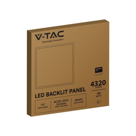 Panel LED V-TAC 36W 600x600 LED SAMSUNG CHIP Backlight 33mm 120Lm/W VT-61036 6500K 4320lm 5 Lat Gwarancji Panel LED V-TAC 36W 600x600 LED SAMSUNG CHIP Backlight 33mm 120Lm/W VT-61036 6500K 4320lm 5 Lat Gwarancji