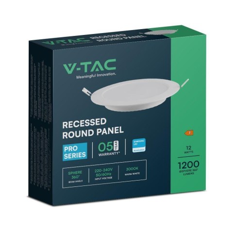 Panel Wpuszczany V-TAC 12W LED SAMSUNG CHIP Okrągły 170x28mm VT-61012RD-S 6500K 1200lm 5 Lat Gwarancji Panel Wpuszczany V-TAC 12W LED SAMSUNG CHIP Okrągły 170x28mm VT-61012RD-S 6500K 1200lm 5 Lat Gwarancji