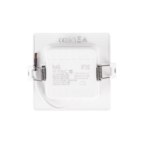 Panel Wpuszczany V-TAC 3W LED SAMSUNG CHIP Kwadrat 90x90mm VT-61003SQ-S 6500K 330lm Panel Wpuszczany V-TAC 3W LED SAMSUNG CHIP Kwadrat 90x90mm VT-61003SQ-S 6500K 330lm
