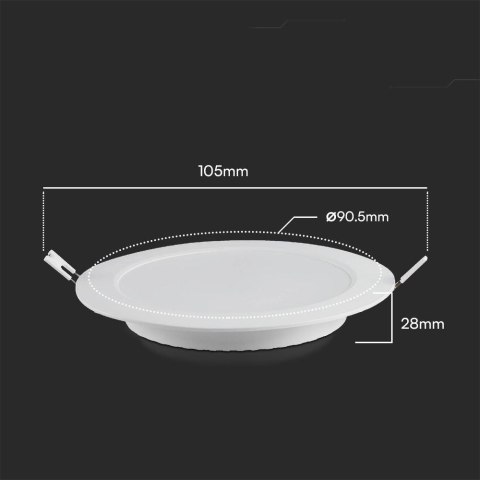 Panel Wpuszczany V-TAC 3W LED SAMSUNG CHIP Okrągły 90x28mm VT-61003RD-S 4000K 330lm 5 Lat Gwarancji Panel Wpuszczany V-TAC 3W LED SAMSUNG CHIP Okrągły 90x28mm VT-61003RD-S 4000K 330lm 5 Lat Gwarancji