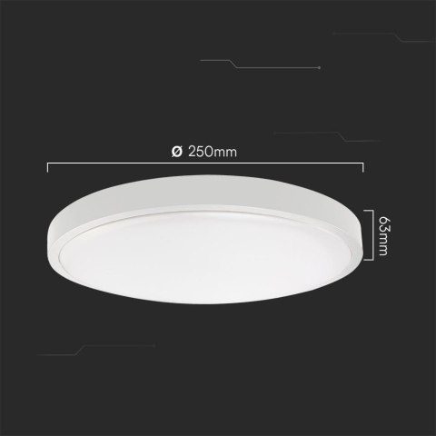 Plafon V-TAC 18W LED SAMSUNG CHIP Okrągły 25cm Natynkowy IP44 Biały VT-8618 4000K 1830lm 5 Lat Gwarancji Plafon V-TAC 18W LED SAMSUNG CHIP Okrągły 25cm Natynkowy IP44 Biały VT-8618 4000K 1830lm 5 Lat Gwarancji
