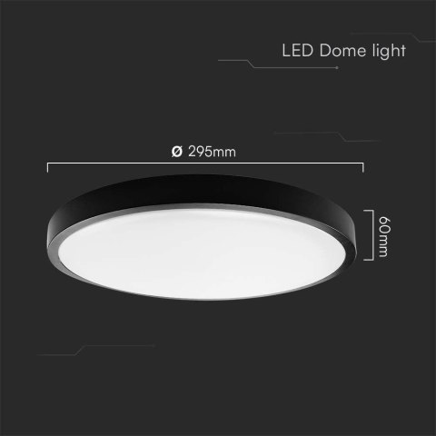 Plafon V-TAC 24W LED SAMSUNG CHIP Okrągły 30cm Natynkowy IP44 Czarny VT-8624B 4000K 2500lm 5 Lat Gwarancji Plafon V-TAC 24W LED SAMSUNG CHIP Okrągły 30cm Natynkowy IP44 Czarny VT-8624B 4000K 2500lm 5 Lat Gwarancji