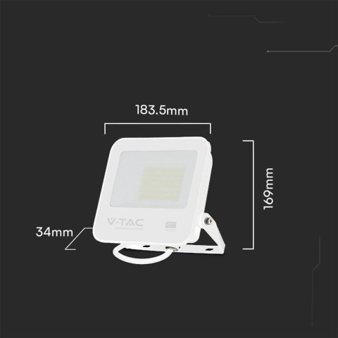 Projektor LED V-TAC 50W SAMSUNG CHIP PRO-S Biały VT-44055 6500K 4270lm 5 Lat Gwarancji Projektor LED V-TAC 50W SAMSUNG CHIP PRO-S Biały VT-44055 6500K 4270lm 5 Lat Gwarancji