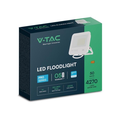 Projektor LED V-TAC 50W SAMSUNG CHIP PRO-S Biały VT-44055 6500K 4270lm 5 Lat Gwarancji Projektor LED V-TAC 50W SAMSUNG CHIP PRO-S Biały VT-44055 6500K 4270lm 5 Lat Gwarancji