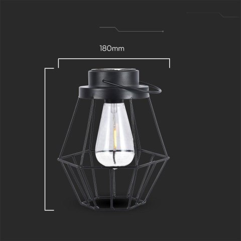 Przenośna Lampa Solarna V-TAC LED IP44 Czarna 18x21cm VT-7995 2700K 8lm Przenośna Lampa Solarna V-TAC LED IP44 Czarna 18x21cm VT-7995 2700K 8lm