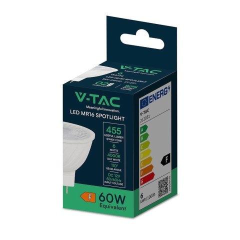 Żarówka LED V-TAC 6W GU5.3 MR16 12V 38st VT-257 3000K 445lm Żarówka LED V-TAC 6W GU5.3 MR16 12V 38st VT-257 3000K 445lm