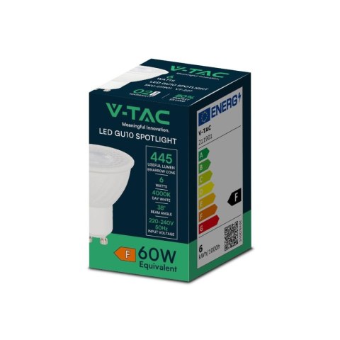 Żarówka LED V-TAC SAMSUNG CHIP 6W GU10 38st VT-227 4000K 445lm Żarówka LED V-TAC SAMSUNG CHIP 6W GU10 38st VT-227 4000K 445lm