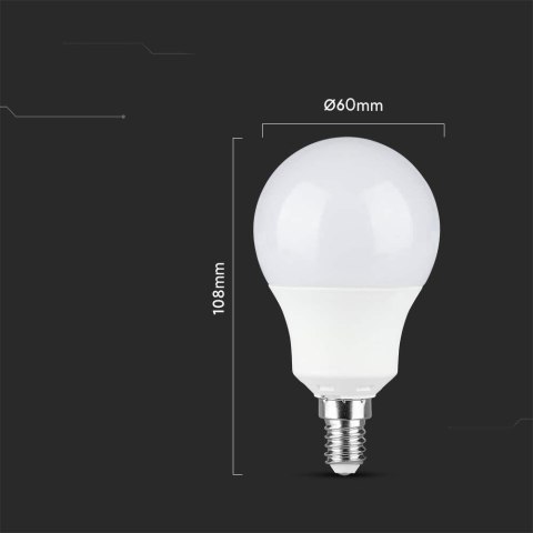 Żarówka LED V-TAC SAMSUNG CHIP 8,5W E14 Kulka VT-269 3000K 806lm 5 Lat Gwarancji Żarówka LED V-TAC SAMSUNG CHIP 8,5W E14 Kulka VT-269 3000K 806lm 5 Lat Gwarancji