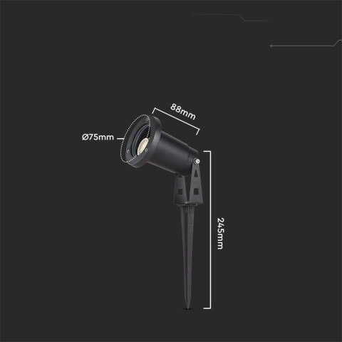Oprawa Gruntowa Ogrodowa Wbijana Aluminium GU10 Czarna IP65 V-TAC VT-1119 3 Lata Gwarancji Oprawa Gruntowa Ogrodowa Wbijana Aluminium GU10 Czarna IP65 V-TAC VT-1119 3 Lata Gwarancji
