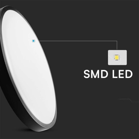 Plafon V-TAC 18W LED Okrągły 25cm Natynkowy IP44 Czarny VT-8618B 3000K 1830lm Plafon V-TAC 18W LED Okrągły 25cm Natynkowy IP44 Czarny VT-8618B 3000K 1830lm