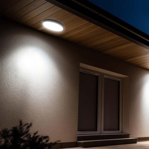 Plafon V-TAC 18W LED Okrągły 25cm Natynkowy IP44 Czarny VT-8618B 3000K 1830lm Plafon V-TAC 18W LED Okrągły 25cm Natynkowy IP44 Czarny VT-8618B 3000K 1830lm