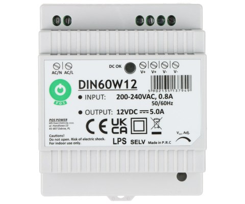 ZASILACZ IMPULSOWY DIN60W12 POS