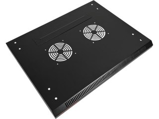 Szafka rack wisząca 19" 6U 600x450, niedzielona, drzwi szklane jednoskrzydłowe, tył osłona pełna, osłony boczne zamykane na kluc