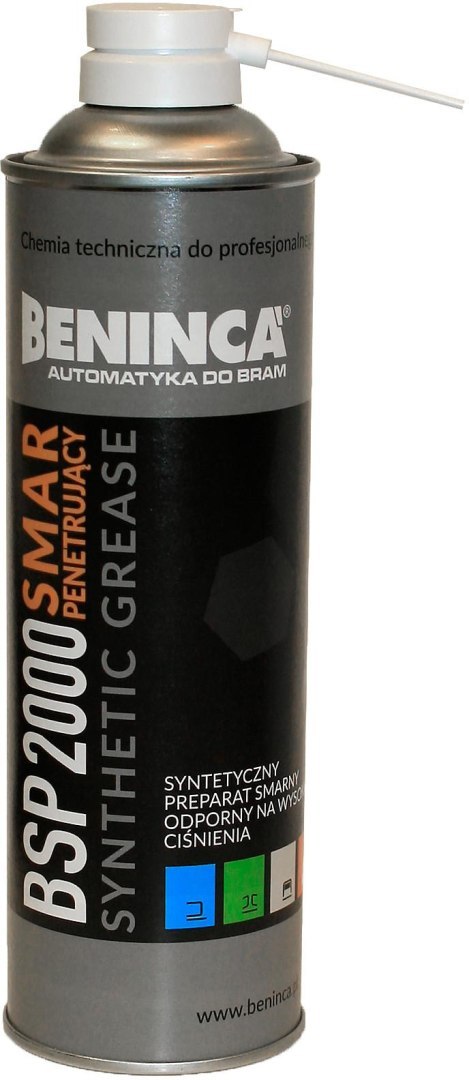 CHEMIA: Smar syntetyczny (penetrujący) Beninca BSP2000 500ml do bram/automatyki/napędów CHEMIA: Smar syntetyczny (penetrujący) Beninca BSP2000 500ml do bram/automatyki/napędów