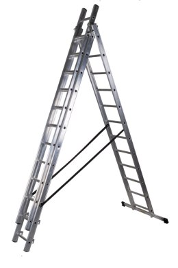 DRABINA ALUMINIOWA 3-ELEMENTOWA 714CM 12+12+12 SZCZEBLI BRAKET