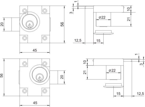 ZAMEK MEBLOWY ZMB-2 NIKLOWANY LEWY LOB ZAMEK MEBLOWY ZMB-2 NIKLOWANY LEWY LOB