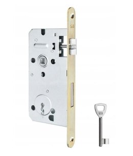 ZAMEK WPUSZCZANY LOB 90MM NA KLUCZ ŻÓŁTY LOB