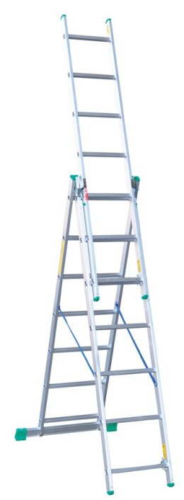 DRABINA ALUMINIOWA 3-ELEMENTOWA 420CM 7+7+7 SZCZEBLI DRABEX