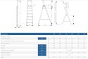 DRABINA ALUMINIOWA WOLNOSTOJĄCA 180CM 4 STOPNIE + PODEST DRABEX