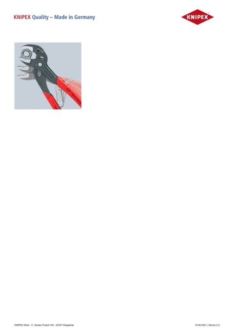 SZCZYPCE DO RUR SMARTGRIP 250MM KNIPEX SZCZYPCE DO RUR SMARTGRIP 250MM KNIPEX